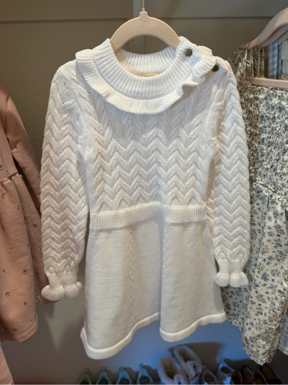 Hope & Henry Cream Sweater Dress 4